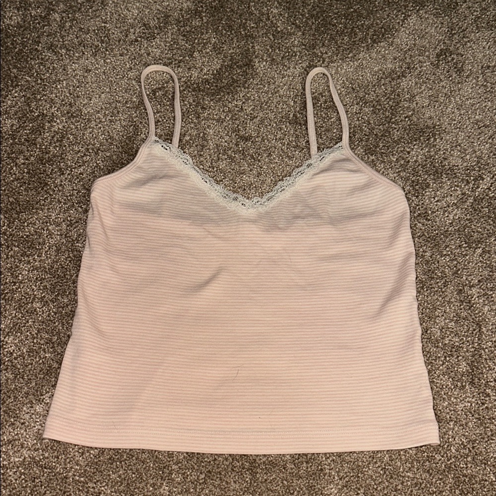 John Galt Striped Lace Tank